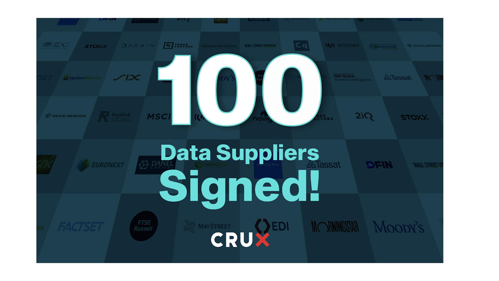 100 Data Suppliers Sign-up to Deliver their Data Via Crux Informatics
